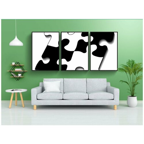 фото Набор модулных постеров для интерьера "головоломка, доля, четыре" 60x90 см. в тубусе, без рамки lotsprints