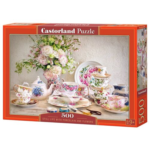 Пазл Castorland, B-53384, Натюрморт с цветами и фарфором, 500 деталей пазл castorland натюрморт с цветами 2000 элементов