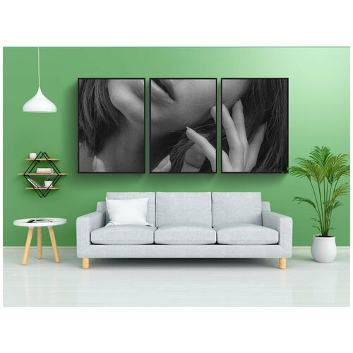 фото Набор модулных постеров для интерьера "девочка, лицо, портрет" 60x90 см. в тубусе, без рамки lotsprints