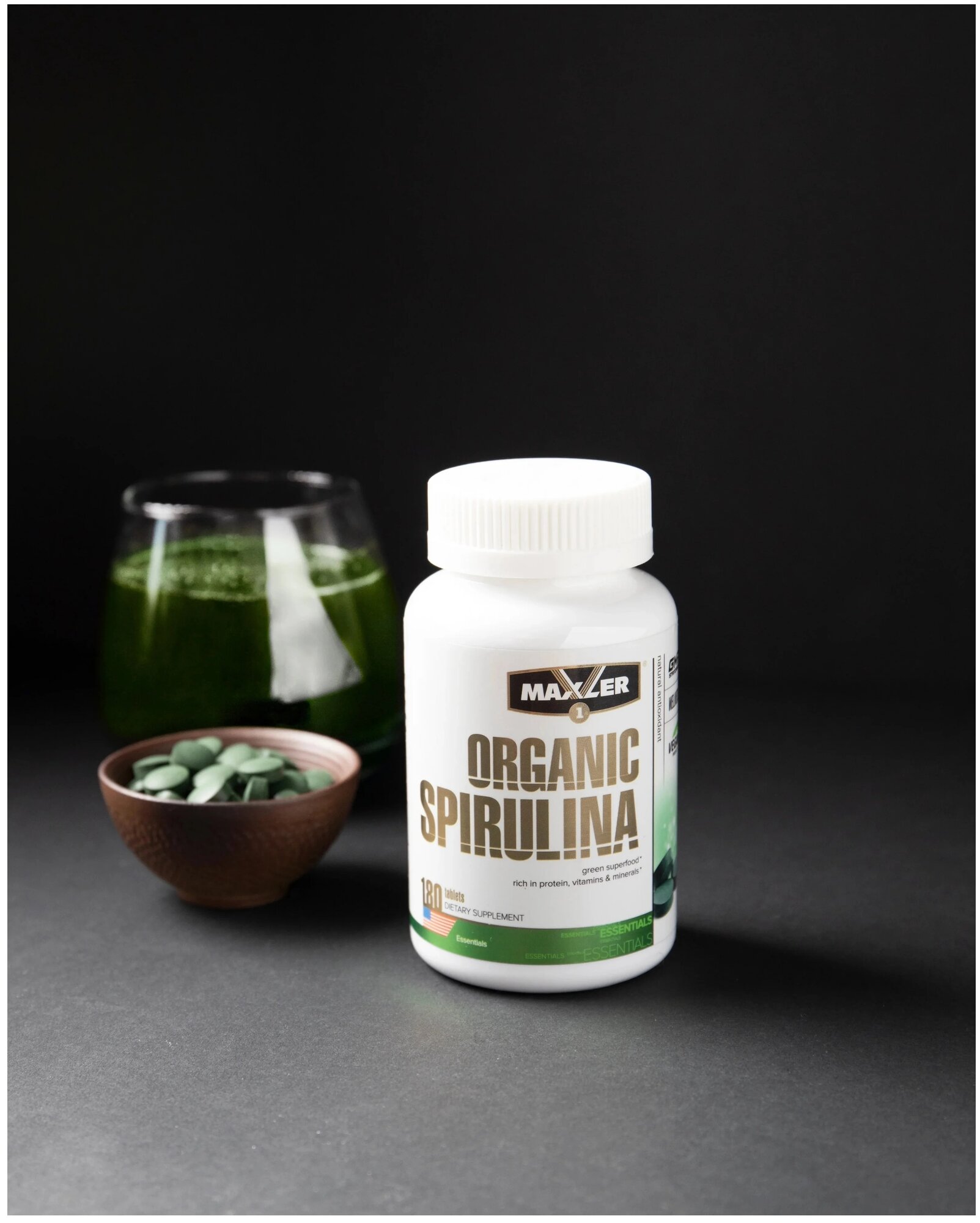 MAXLER Organic Spirulina таб., 135 г, 180 шт.