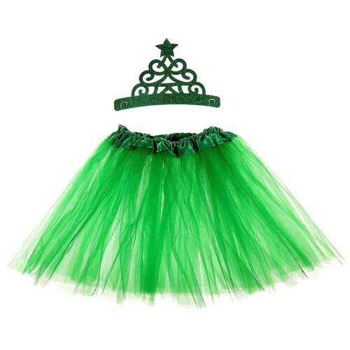 карнавальный набор красавица ёлочка ободок юбка Карнавальный набор «Яркая ёлочка», 2 предмета: ободок, юбка