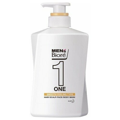 KAO Men's Biore ONE Мужской гель для тела и волос Гладкость дозатор 480мл