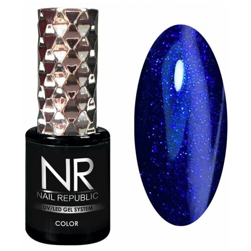 Nail Republic гель-лак для ногтей Color, 10 мл, 10 г, 396 мерцающий глубокий синий