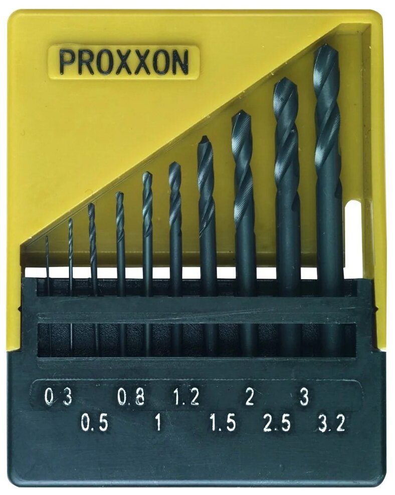 Набор сверл от 0,3 до 3,2 мм, 10 шт Proxxon 28874