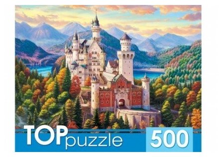 TOPpuzzle-500 "Замок Нойшванштайн" (ХТП500-4226) Рыжий кот - фото №2