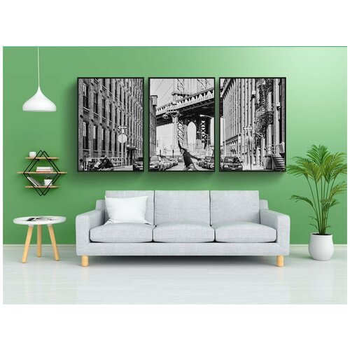 фото Набор модулных постеров для интерьера "бруклин, нью-йорк, нью йорк" 60x90 см. в тубусе, без рамки lotsprints