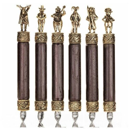 Шампуры животные (6 штук) Коллекционные сувенирные (ВхШхД 3.0х3.0х86.0)