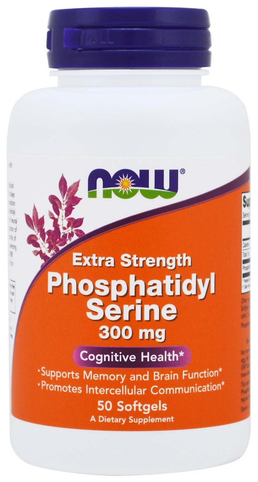 Капсулы NOW Extra Strength Phosphatidyl Serine 300 мг, 300 мг, 50 шт.