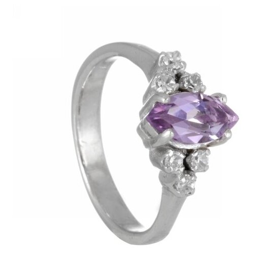 Серебряное кольцо 'Графиня' с аметистом и фианитами