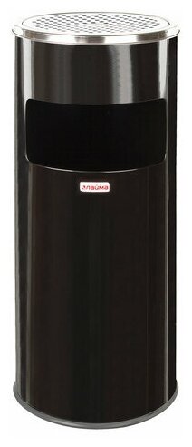 Урна с пепельницей 27 литров 600х250 мм нержавеющая сталь черная LAIMA PROFESSIONAL 606300