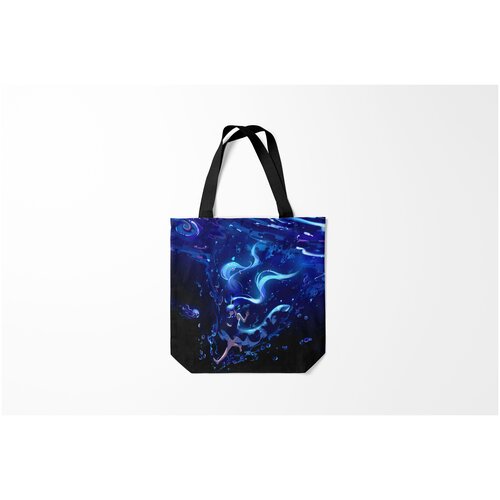 фото Сумка-шоппер / 40х40 см / аниме / хацуне мику вокалоид аква burnettie