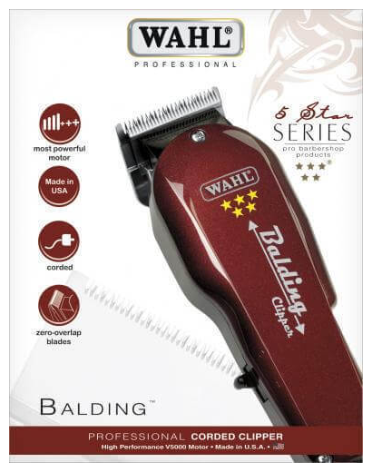 Wahl Hair clipper Balding 5star Машинка для бритья головы красная вибрационная, насадки 1.4, 4.5 мм - фотография № 4