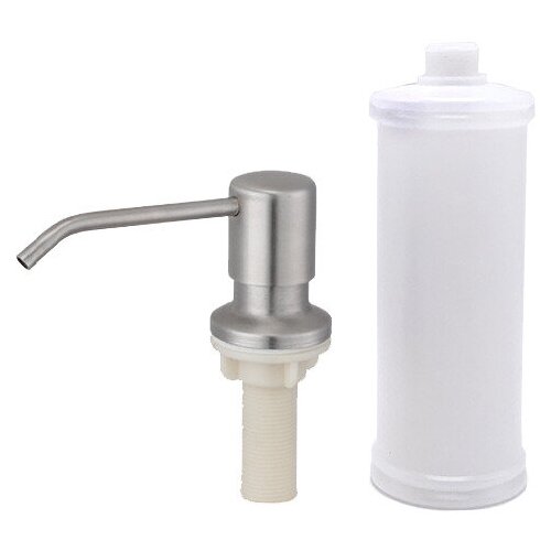 Дозатор, диспенсер, 500 мл, механический для жидкого мыла (моющего средства, 55 мм), встраиваемый (врезной), полированная сталь (матовый)