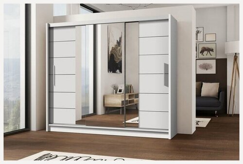 Изображение товара Шкаф-купе Флоренс 3 Белый 101 NOW 220*60*240 см Фиеста Для одежды, в прихожую,