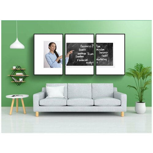 фото Набор модулных постеров для интерьера "бизнес, бизнес леди, доска" 60x90 см. в тубусе, без рамки lotsprints