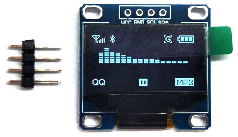 OLED дисплей 128x64 0.96 дюймов I2C монохромный синий