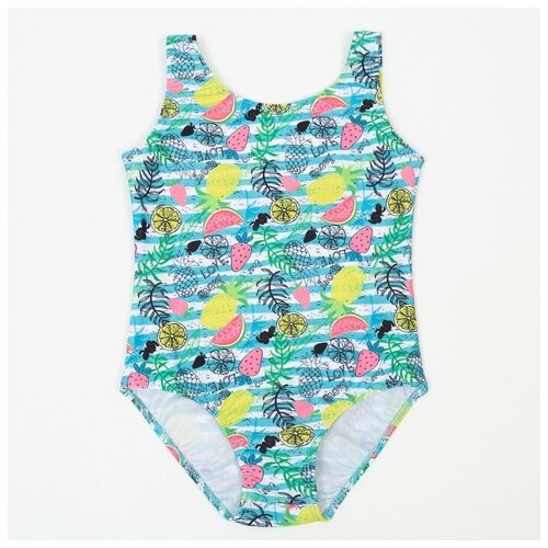 фото Купальник слитный для девочки, цвет желтый/фрукты, рост 104 см нет бренда