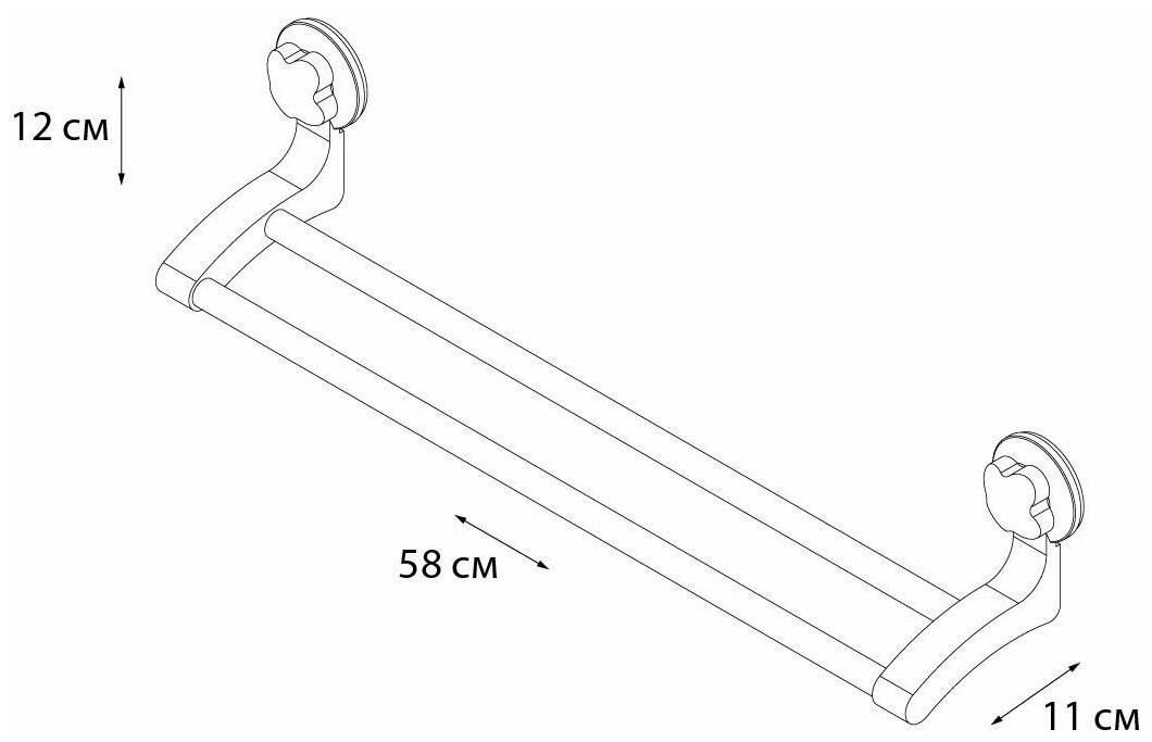 Полотенцедержатель Fixsen Grampus трубчатый двойной 55 см, белый (GR-7078) - фотография № 3