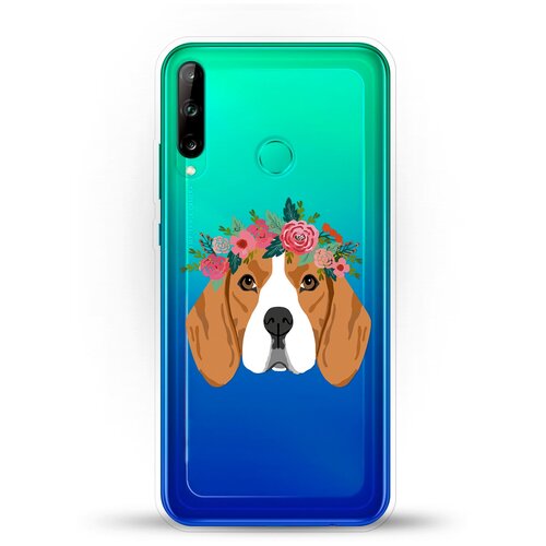 фото Силиконовый чехол бигль с цветами на honor 9c andy & paul