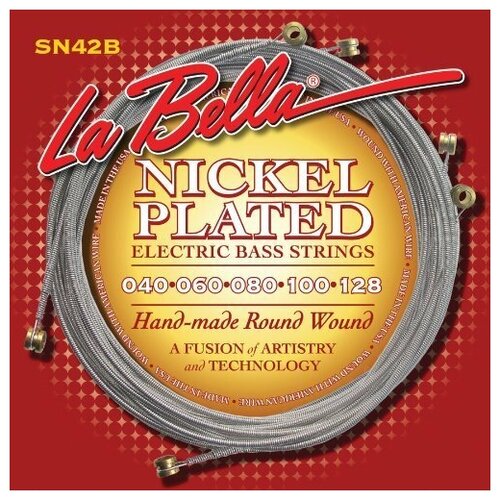 фото La bella nickel plated round wound bass sn42b (40-128) струны для бас-гитары, 5 струн