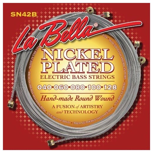La Bella Nickel Plated Round Wound Bass SN42B (40-128) струны для бас-гитары, 5 струн