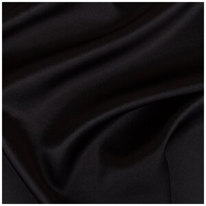 Ткань блузочная Gamma Poly satin, 100 г/м2+-5 г/м2, 100*145 см, 95% полиэстер, 5% спандекс, черная (PSS-001)