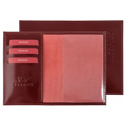 фото Обложка для паспорта из натуральной кожи, футляр на паспорт, чехол на удостоверение женский красный cro-o-85-138 нет бренда