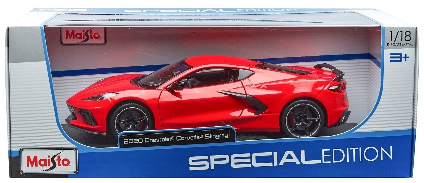 Maisto Машинка Chevrolet Corvette Stingray 2020, 1:18 красная - фото №13