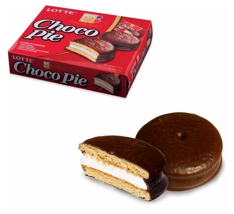 Печенье LOTTE (12 шт х 28 г), 3 шт по 336 г "Choco Pie" прослоенное глазированное - фотография № 1