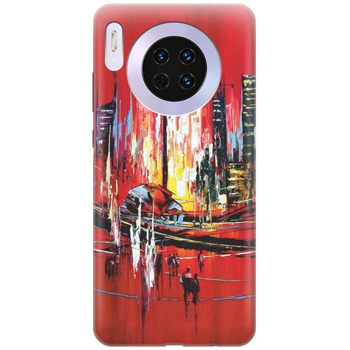 фото Gosso ультратонкий силиконовый чехол-накладка для huawei mate 30 с принтом "акварельный город"