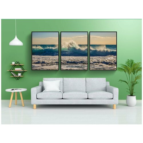 фото Набор модулных постеров для интерьера "вода, природа, морской пейзаж" 60x90 см. в тубусе, без рамки lotsprints