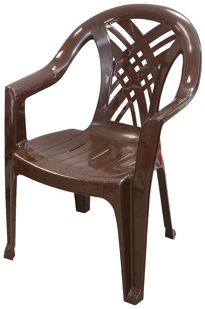 Кресло пластиковое Престиж-2 110-0034, 660х600х840мм, цвет шоколад - фотография № 2