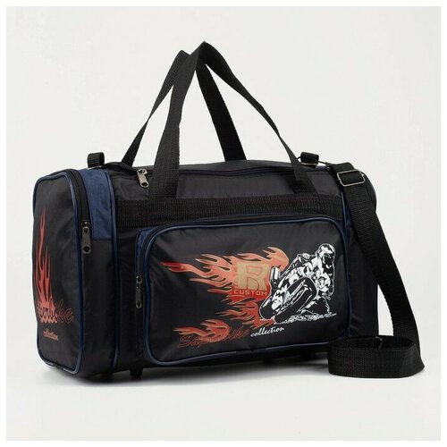 фото Сумка спортивная, отдел на молнии, 3 наружных кармана, цвет чёрный sarabella