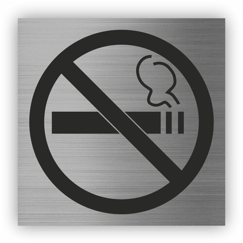 Курение запрещено Не курить табличка Point 112*112*1,5 мм. Серебро