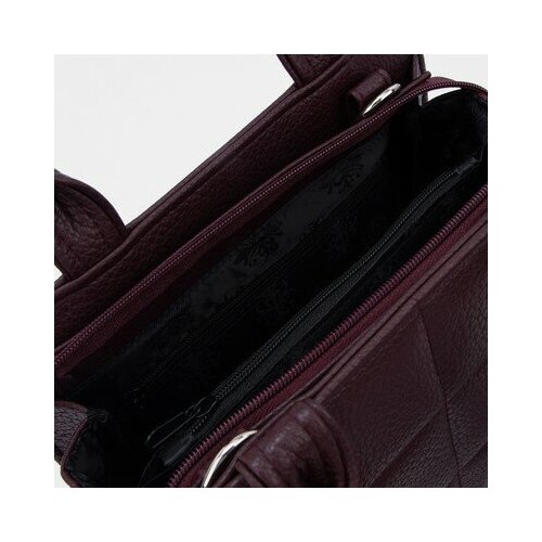 фото Тоут, отдел на молнии, наружный карман, длинный ремень, цвет бордовый textura