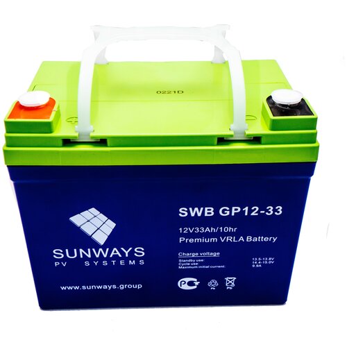 Аккумуляторная батарея SUNWAYS GP 12-33 аккумулятор тяговый sunways gp 12 33 12в 33 ач agm