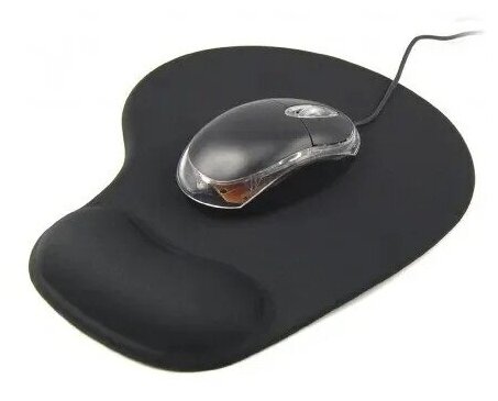 Силиконовый коврик для мыши с поддержкой запястья, чёрный