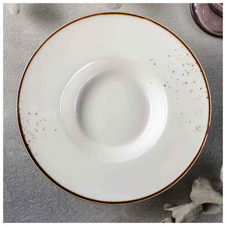 Тарелка керамическая для пасты Magistro «Церера», 160 мл, d=21 см, цвет белый - фотография № 2