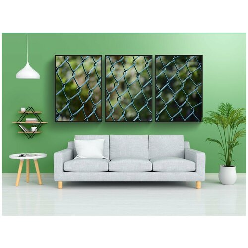 фото Набор модулных постеров для интерьера "изгородь, барьер, стали" 60x90 см. в тубусе, без рамки lotsprints