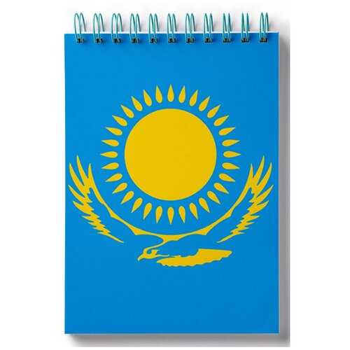 фото Блокнот для записей, листы в клетку флаг казахстана drabs