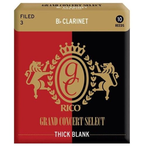 Трости для кларнета Bb DAddario RGT10BCL300 Grand Concert Select Thick Blank rico grand concert bb clarinet thick blank 3 5x10 rgt10bcl350 трости для кларнета bb 3 5 10шт