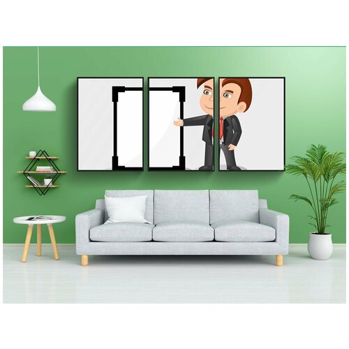 фото Набор модулных постеров для интерьера "мальчик, бизнес, бизнесмен" 60x90 см. в тубусе, без рамки lotsprints