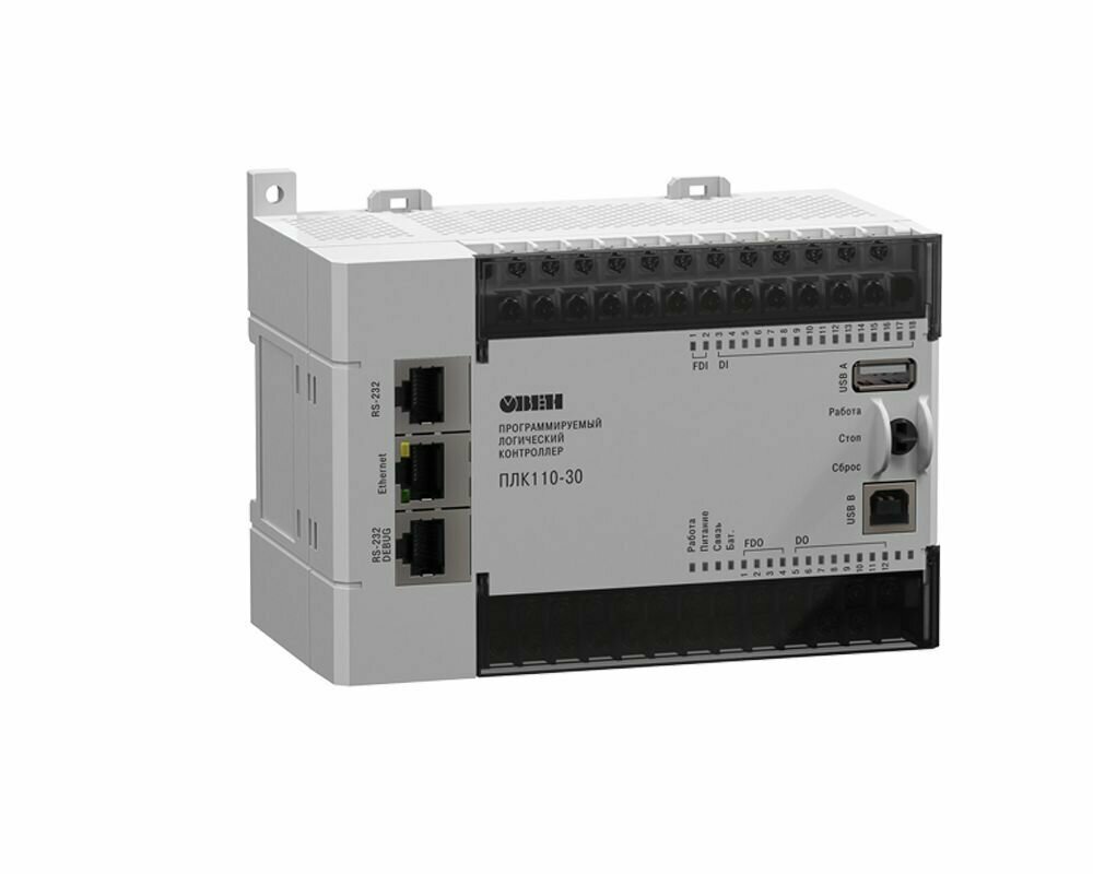 Контроллер для средних систем автоматизации овен ПЛК110-24.60. Р-L (М02) с DI/DO