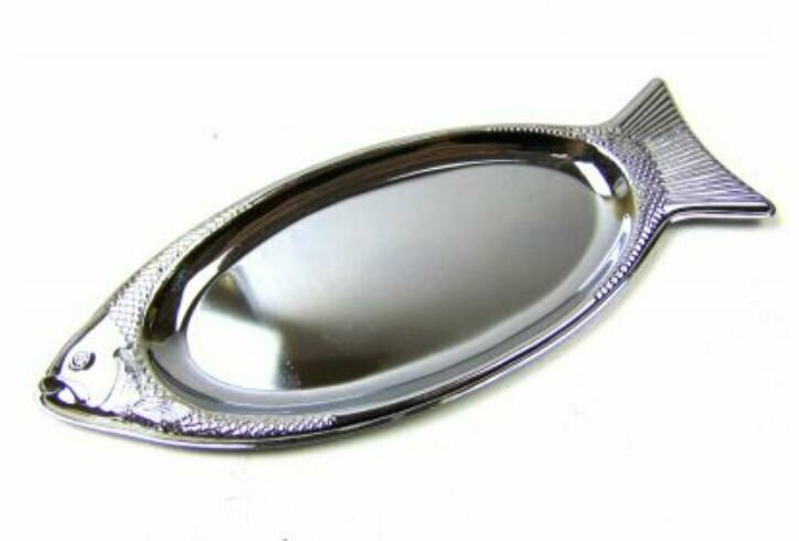 фото Тарелка металлическая под рыбу, 8*20 см