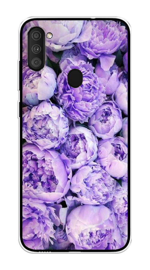 Силиконовый чехол на Samsung Galaxy M11 / Самсунг Галакси М11 Пионы сиреневые