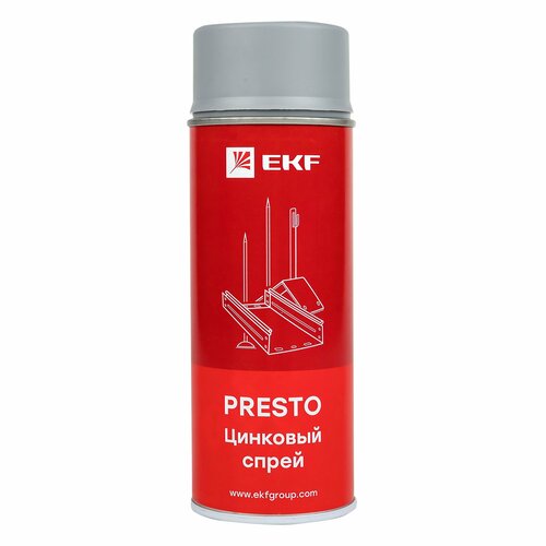Цинковый спрей EKF Presto, 400 мл (lp-zinc) цинковый спрей presto 400мл ekf код lp zinc ekf 3шт в упак