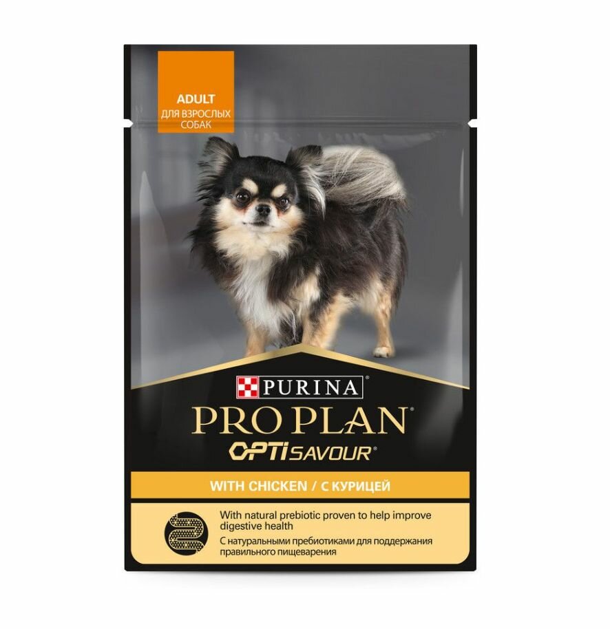 фото Pro Plan пауч влажный корм для взрослых собак мелких и карликовых пород, с курицей в соусе,85 г