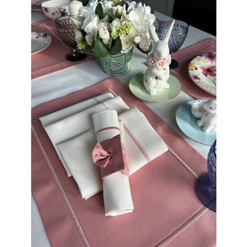 Салфетки для сервировки салфетки тканевые набор подарочный розовый на 6 персон 8500₽