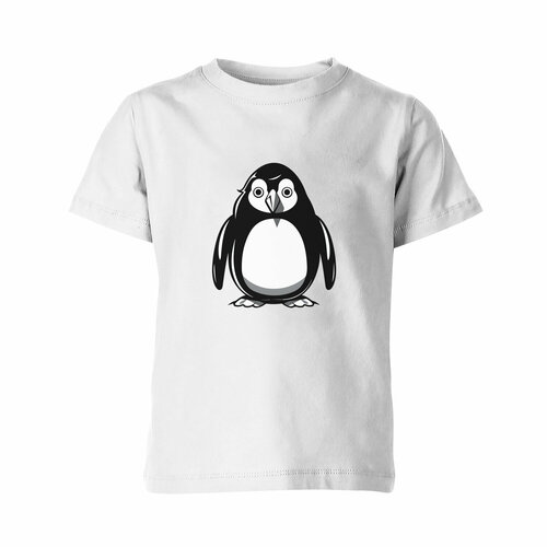 детская футболка маленький пингвин 116 белый Футболка Us Basic, размер 8, белый