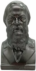 Статуэтка бюст Достоевский Ф.М. гипс 14 см цвет металлик